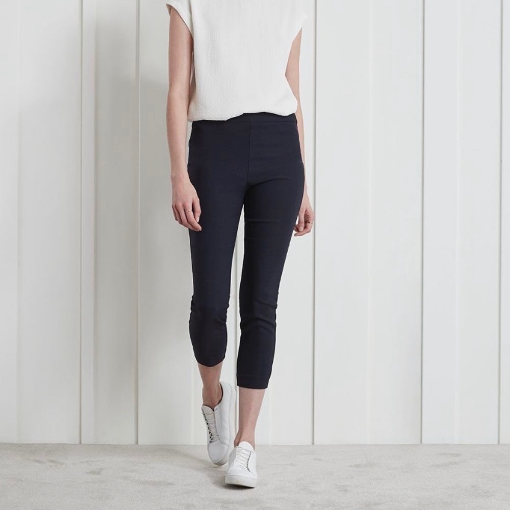 Camber & Grace by RW&Co Solid High Rise City Legging Pant Size Medium Navy Blue